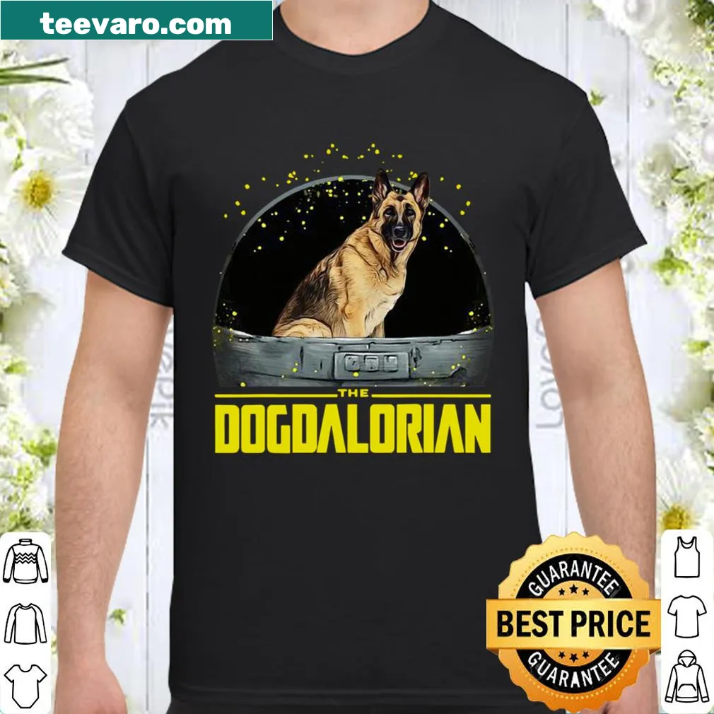 Festive shirt featuring 'The Dogdalorian' with a German Shepherd