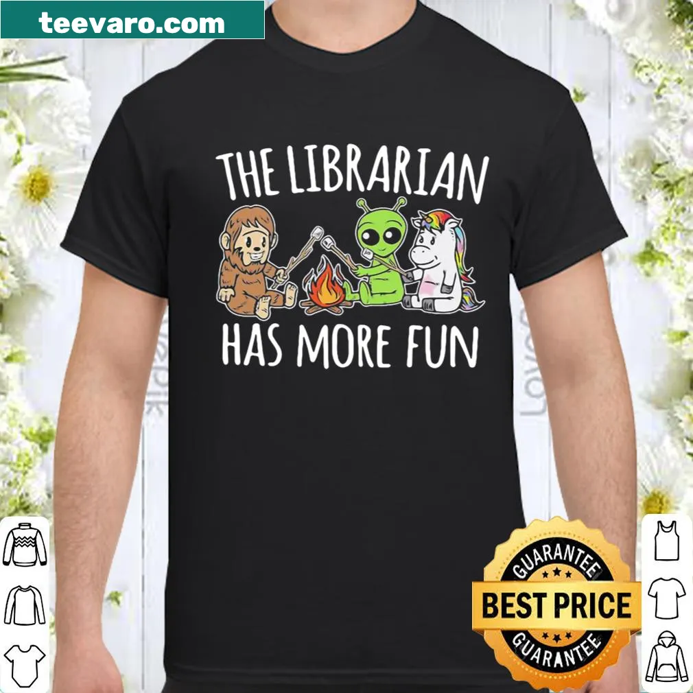 Fun shirt for librarians with text about having more fun