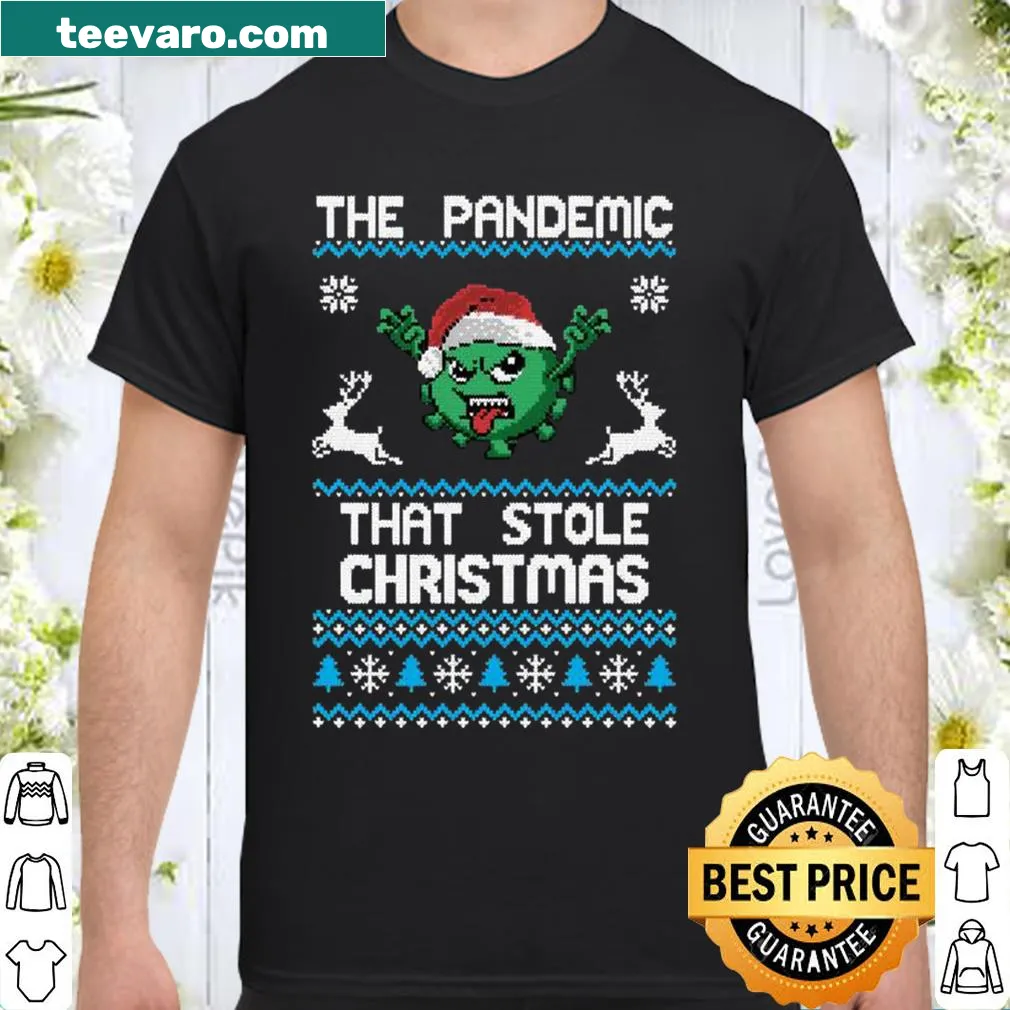 Edgy Christmas shirt featuring Santa and pandemic references