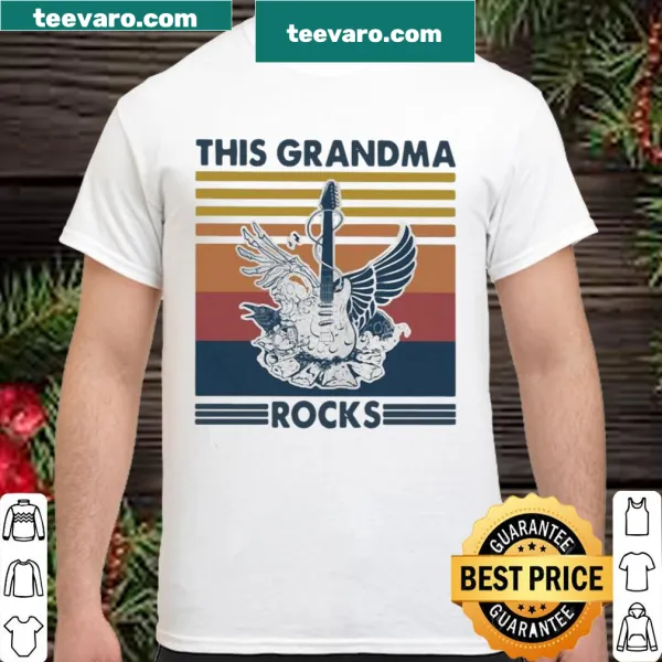 Vintage shirt with guitar graphic and proud grandma quote