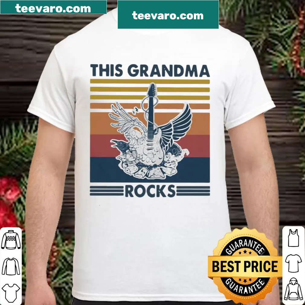 Vintage shirt with guitar graphic and proud grandma quote