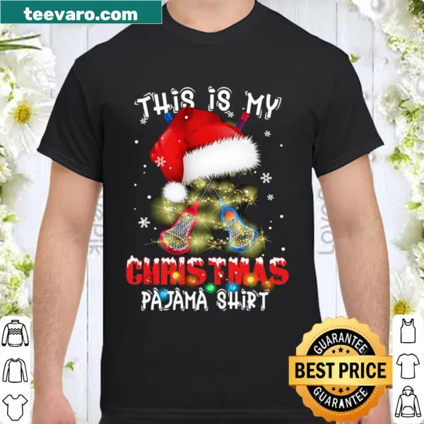 Lacrosse lovers Christmas shirt with Santa hat design