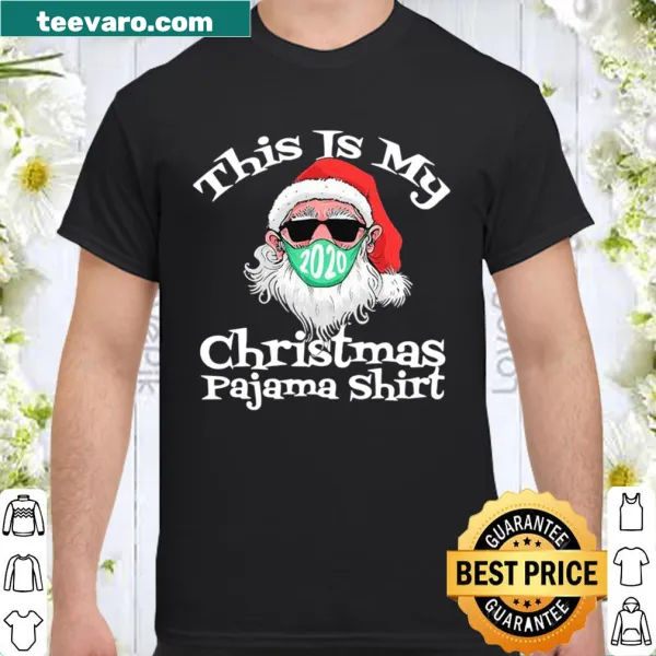 Christmas shirt featuring Santa Claus wearing a mask
