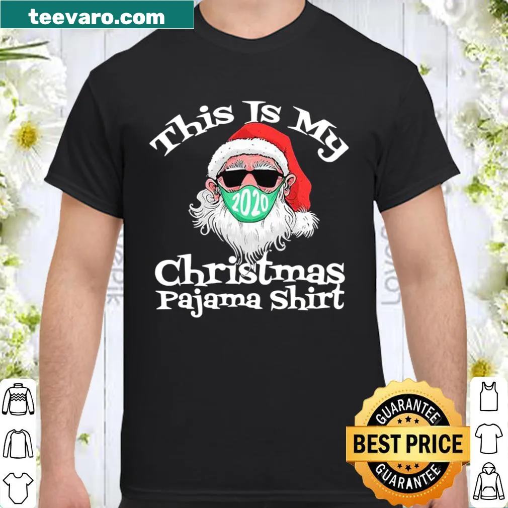 Christmas shirt featuring Santa Claus wearing a mask
