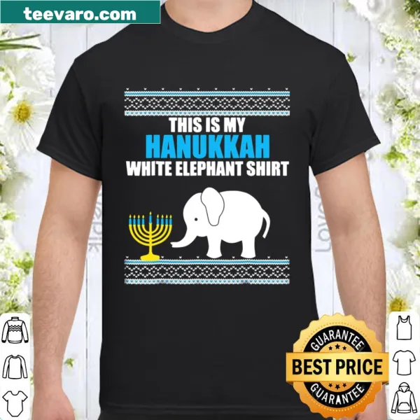 Humorous graphic of an elephant for Hanukkah on a shirt.