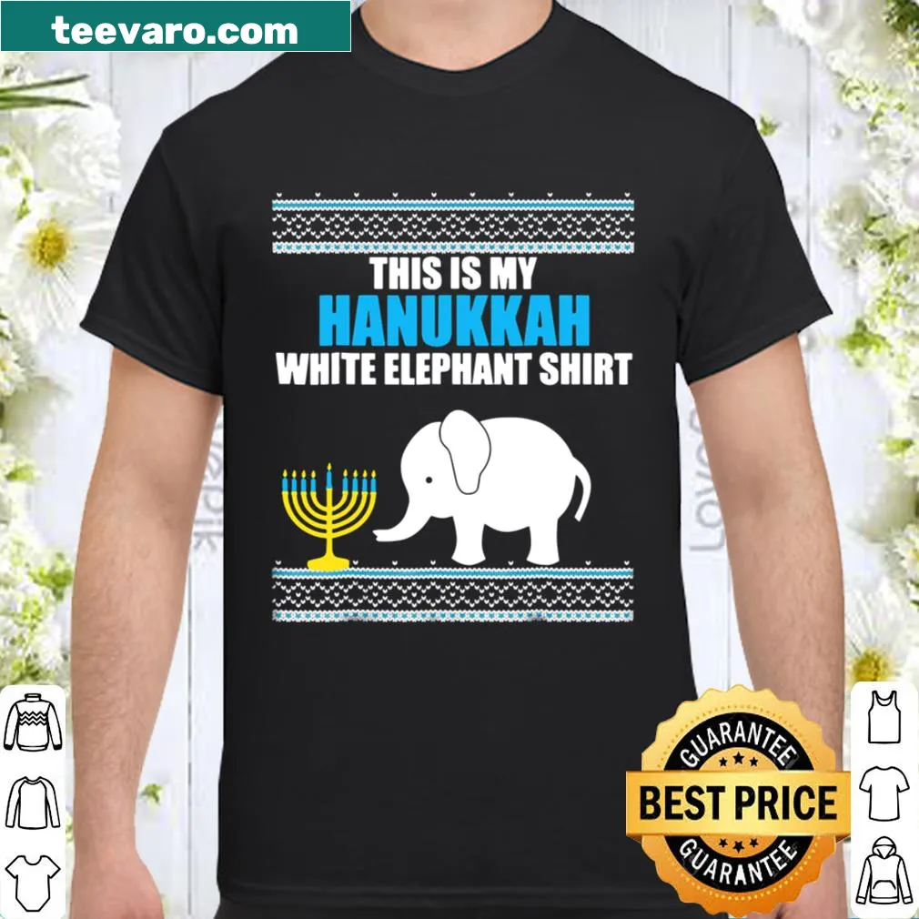 Humorous graphic of an elephant for Hanukkah on a shirt.