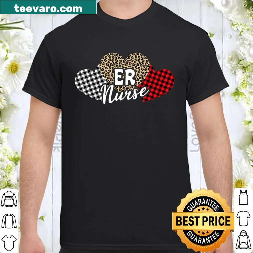 Valentine's themed shirt with hearts and leopard print for nurses