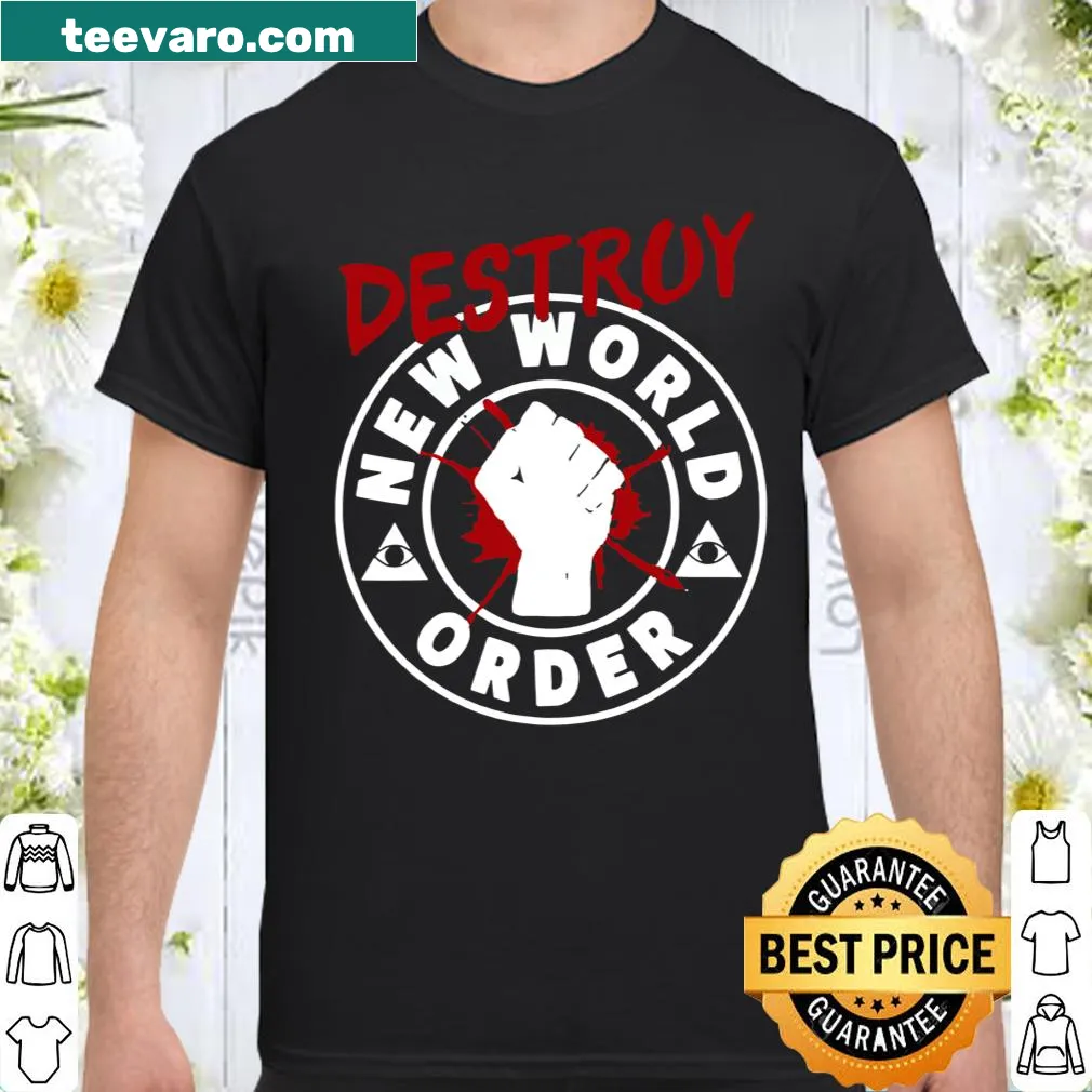 Bold text shirt about conspiracy theories and the Illuminati