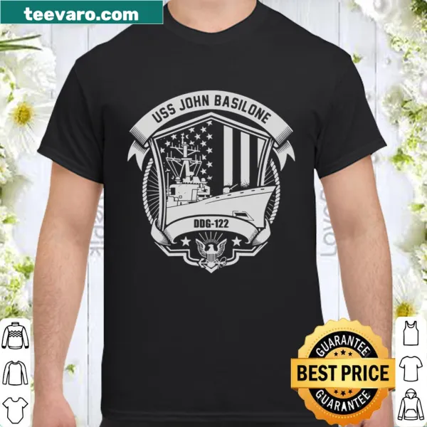 Limited edition shirt featuring USS John Basilone DDG-122 emblem.