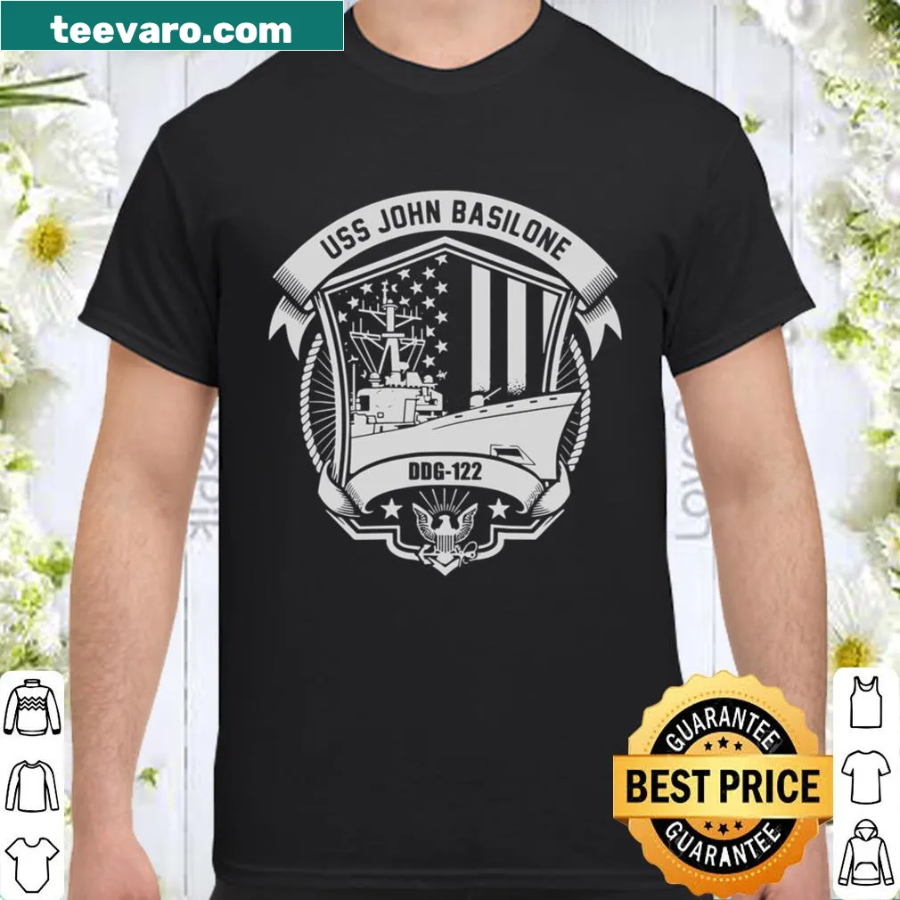 Limited edition shirt featuring USS John Basilone DDG-122 emblem.