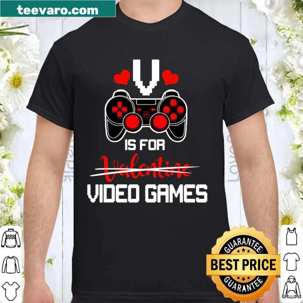 Funny 'V is for Video Games' graphic for Valentine's Day