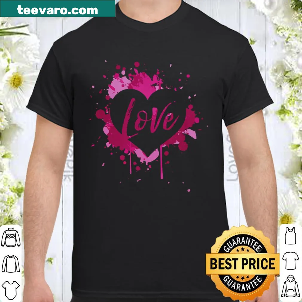 Playful heart design shirt for Valentine's Day with bold typography.
