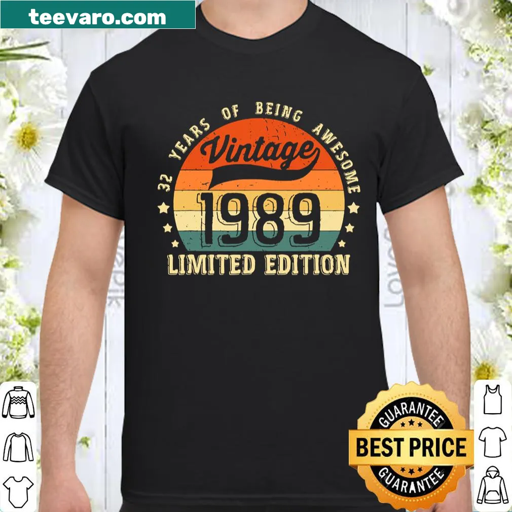 Vintage 1989 birthday t-shirt for turning 32
