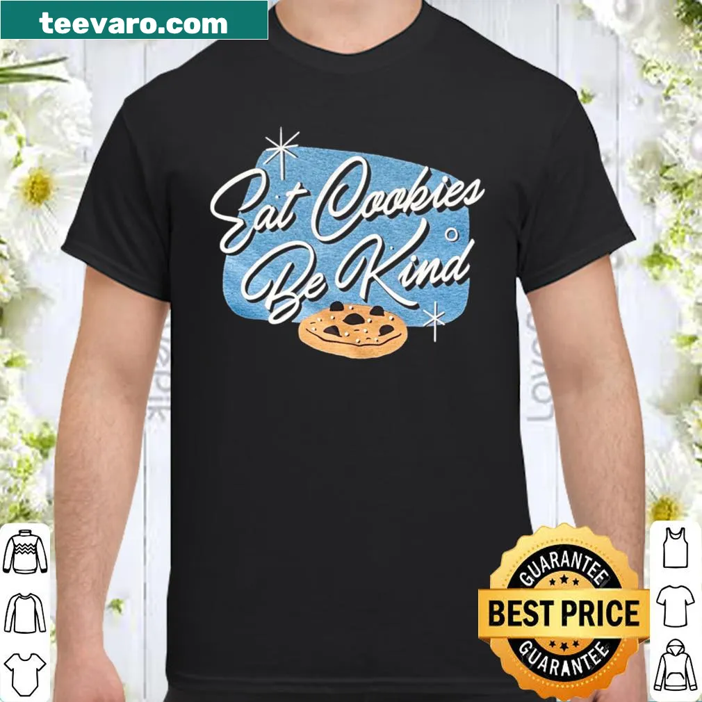 Vintage-inspired sweatshirt with 'Eat Cookies Be Kind' text