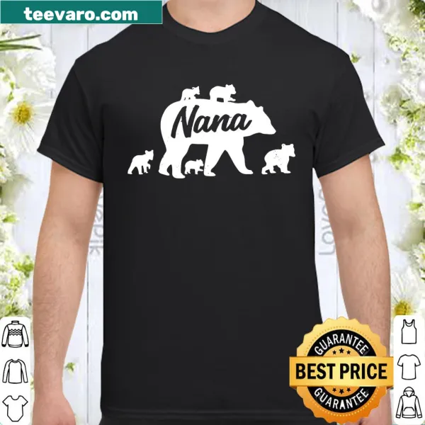Illustration of a grandma bear with five cubs on a shirt