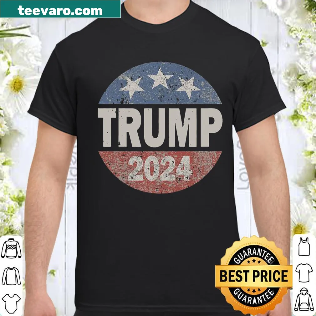 Vintage Trump 2024 shirt with American flag design