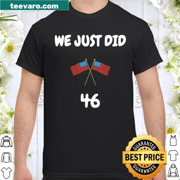 Shirt featuring American flag and text about Biden's election