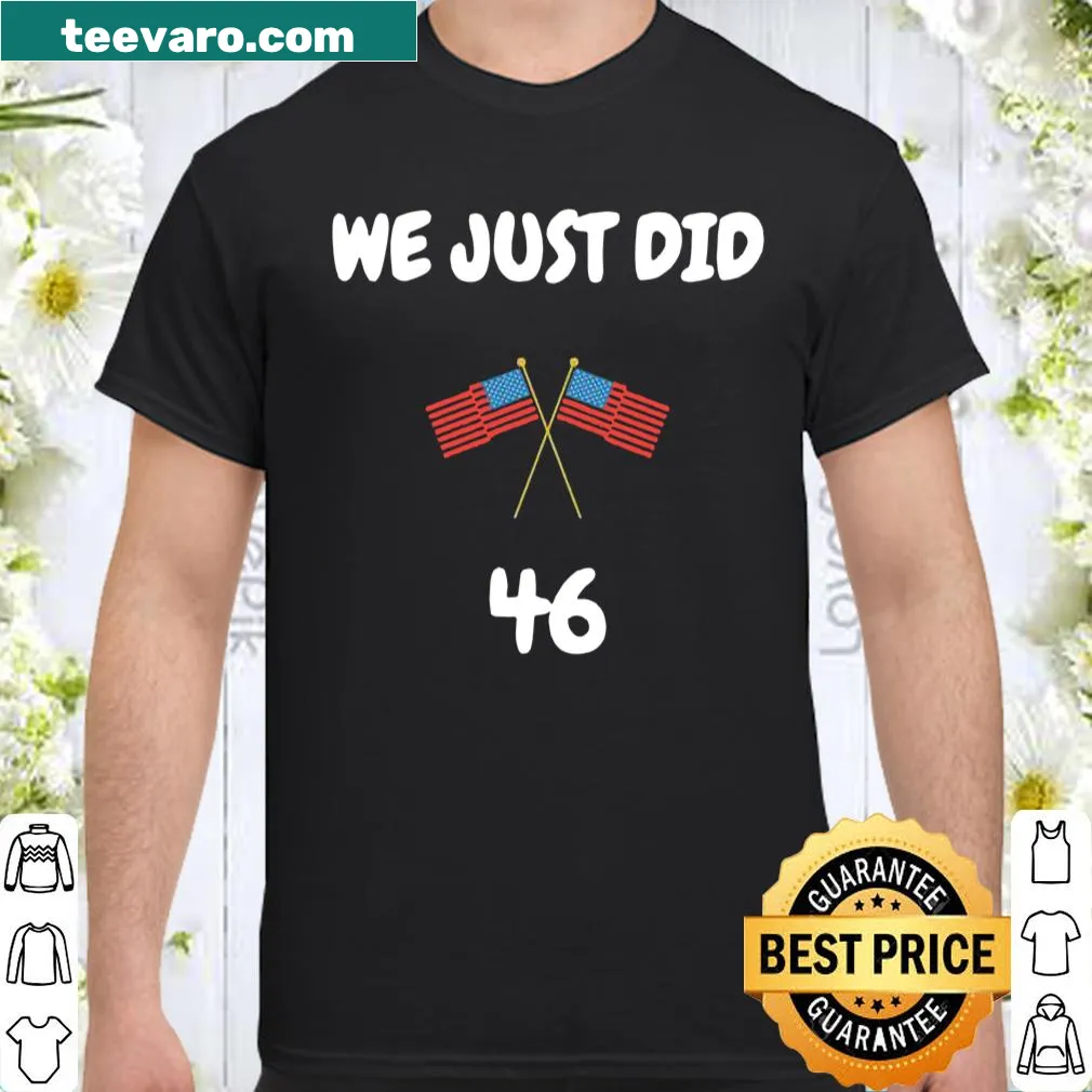 Shirt featuring American flag and text about Biden's election
