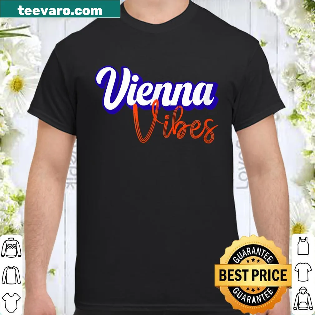 Shirt featuring an illustration celebrating Vienna's charm and vibes