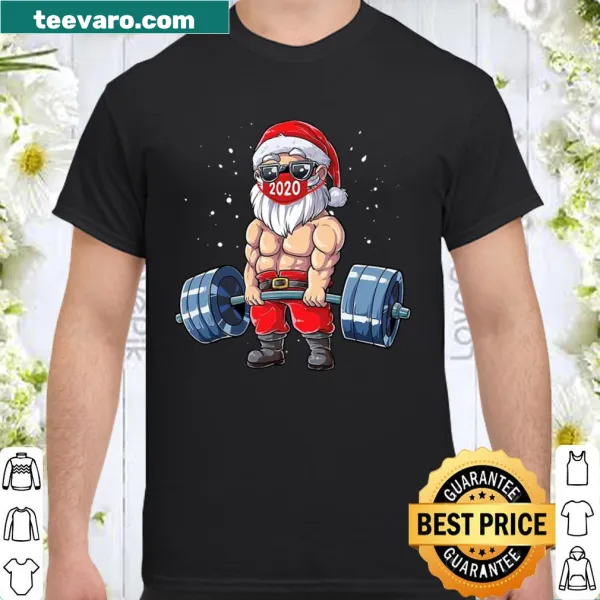 Illustration of Santa lifting weights with a funny slogan