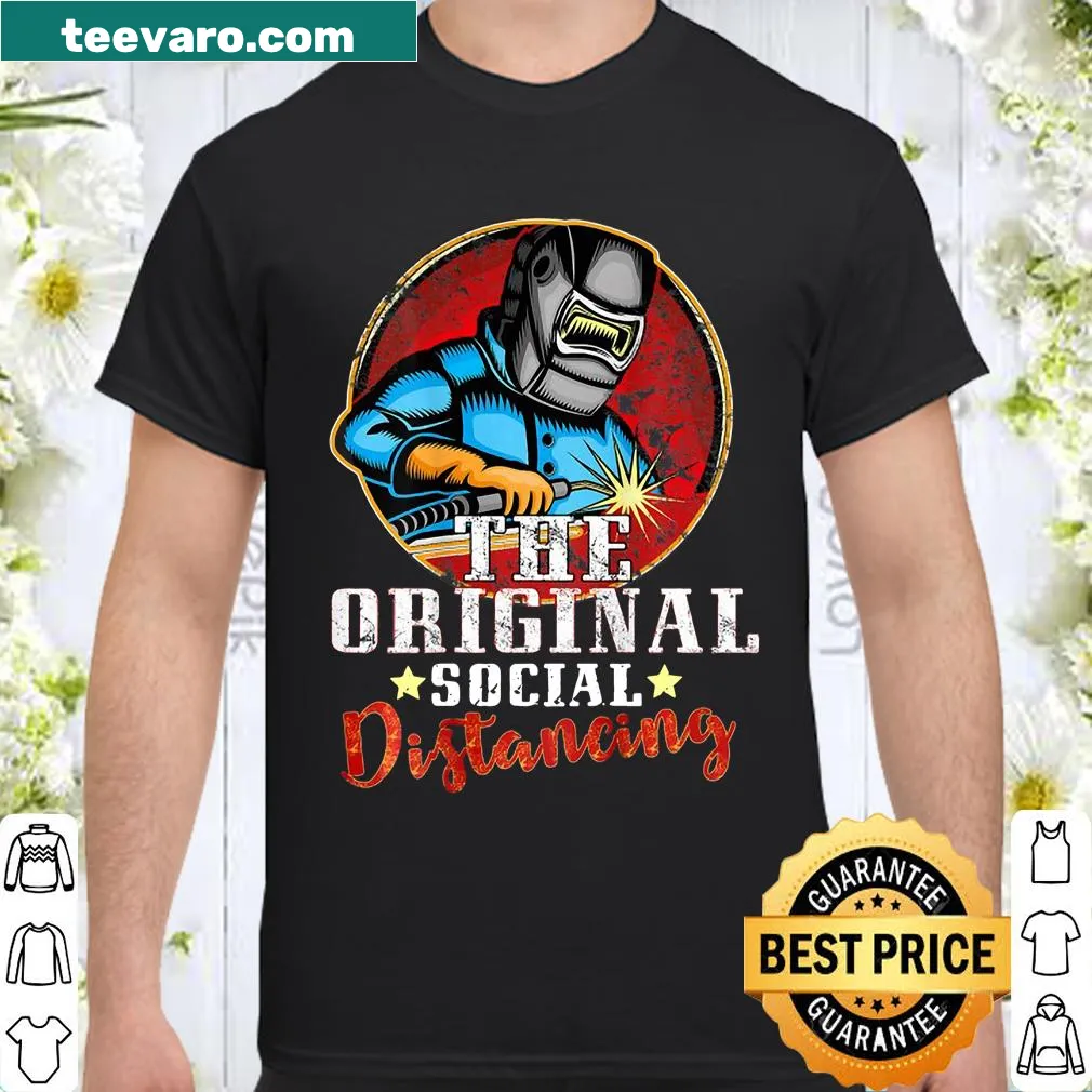 Funny welding shirt with humorous art printed on the back