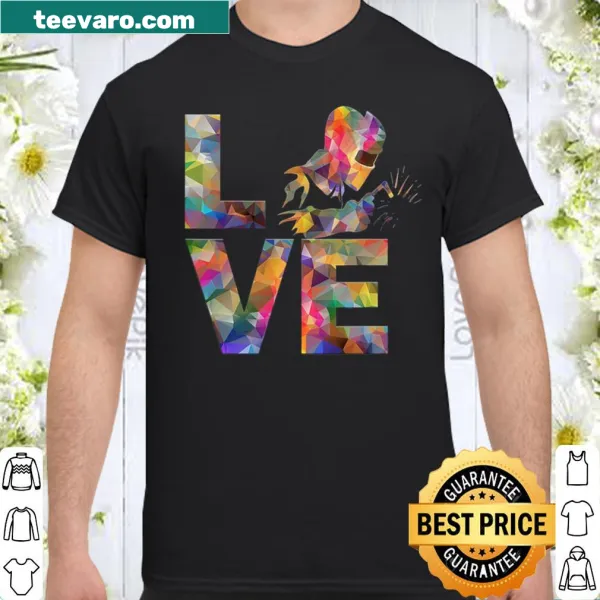 3D graphic design celebrating welding and love on a shirt.