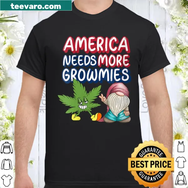 Illustrative gnome and cannabis-themed shirt for women
