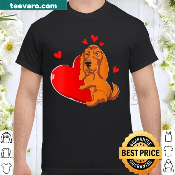 Irish Setter-themed Valentine's Day shirt with heart