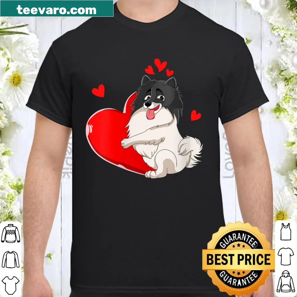 Keeshond-themed Valentine's Day shirt with heart