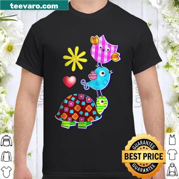 Cute owl and turtle shirt for women with charming cartoon design