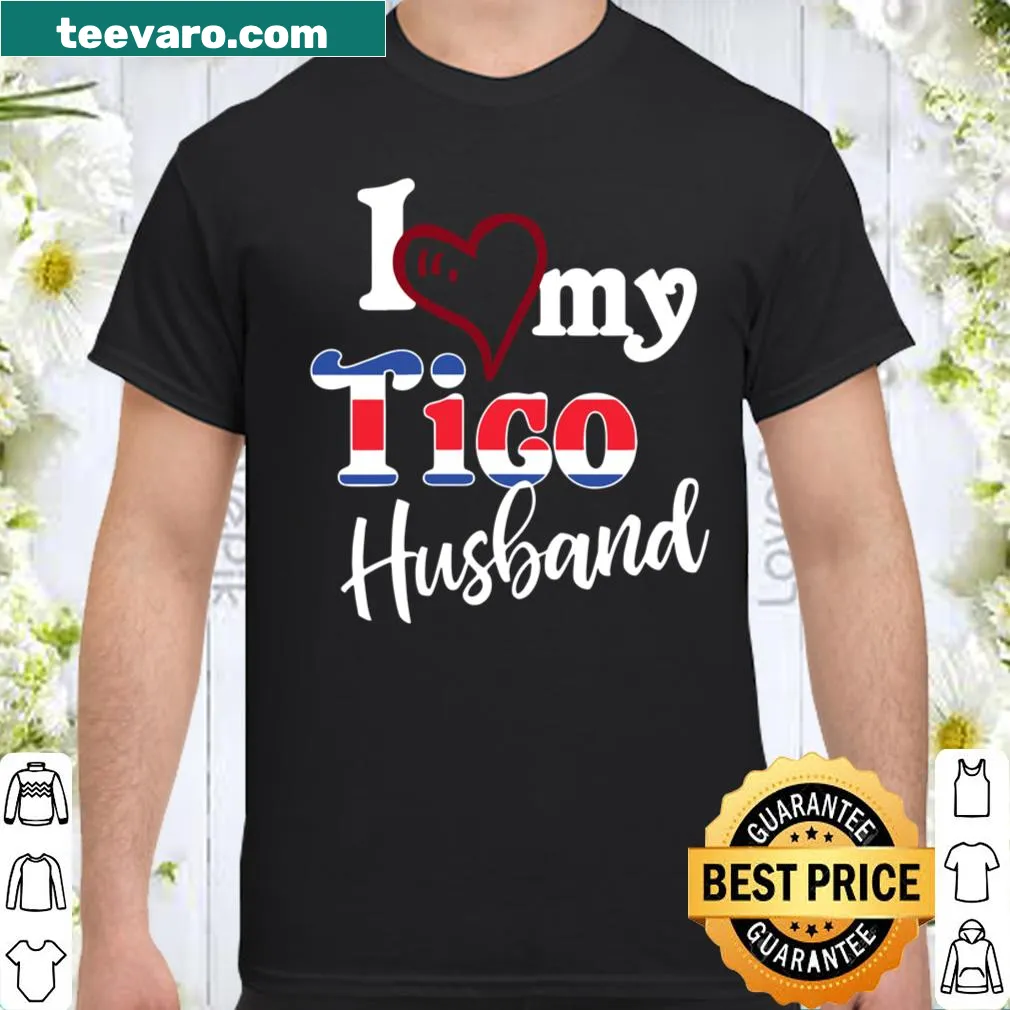 Shirt with the phrase 'I Love My Tico Husband' in both English and Spanish