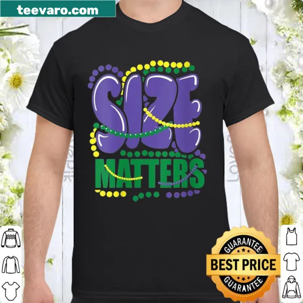 Humorous Mardi Gras shirt with party beads and funny text