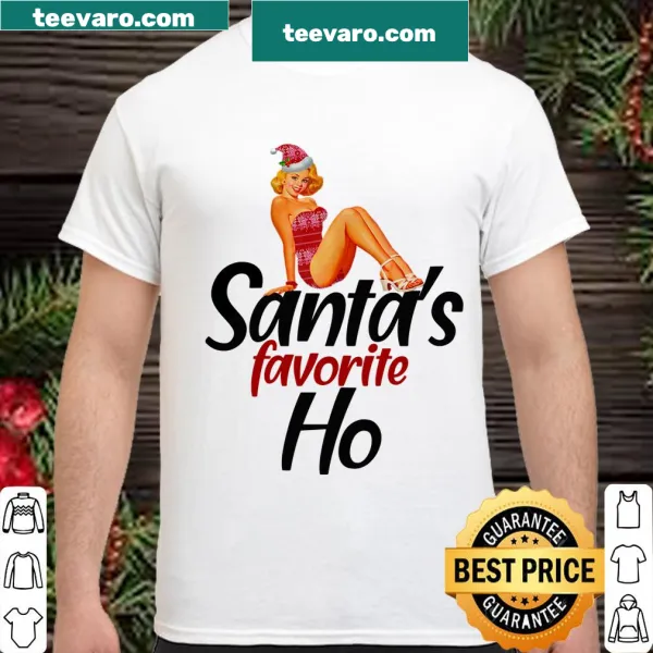 Funny Christmas shirt with text 'Santa's Favorite Ho'
