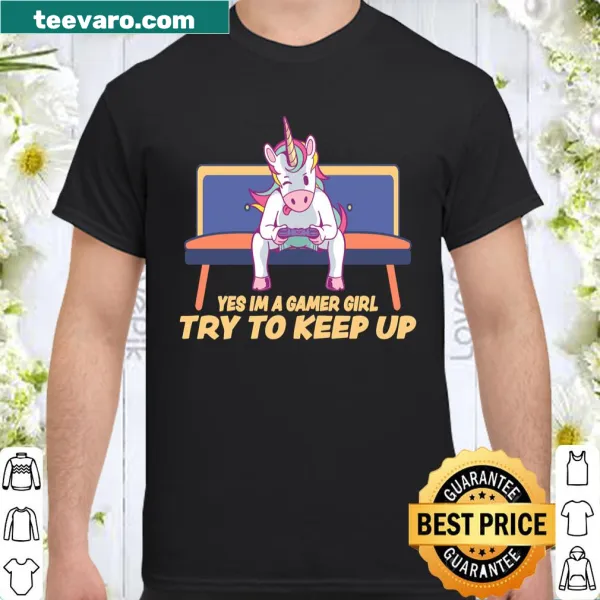 Unicorn graphic sweatshirt with gaming theme and humorous text.