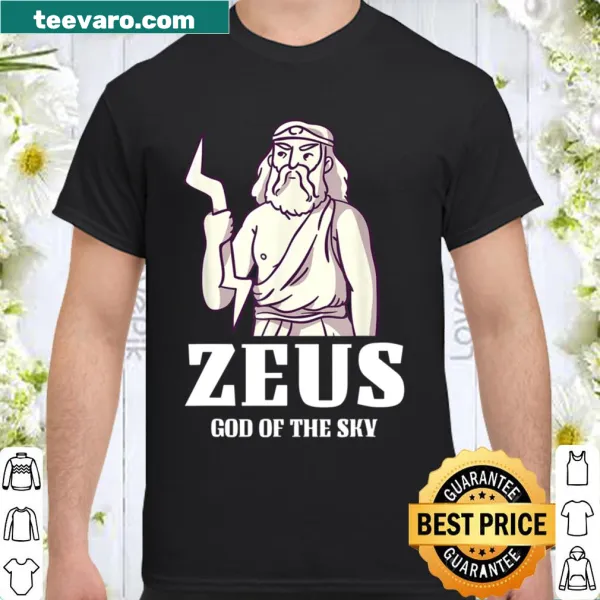 Illustration of Zeus, the Greek god of the sky on a shirt