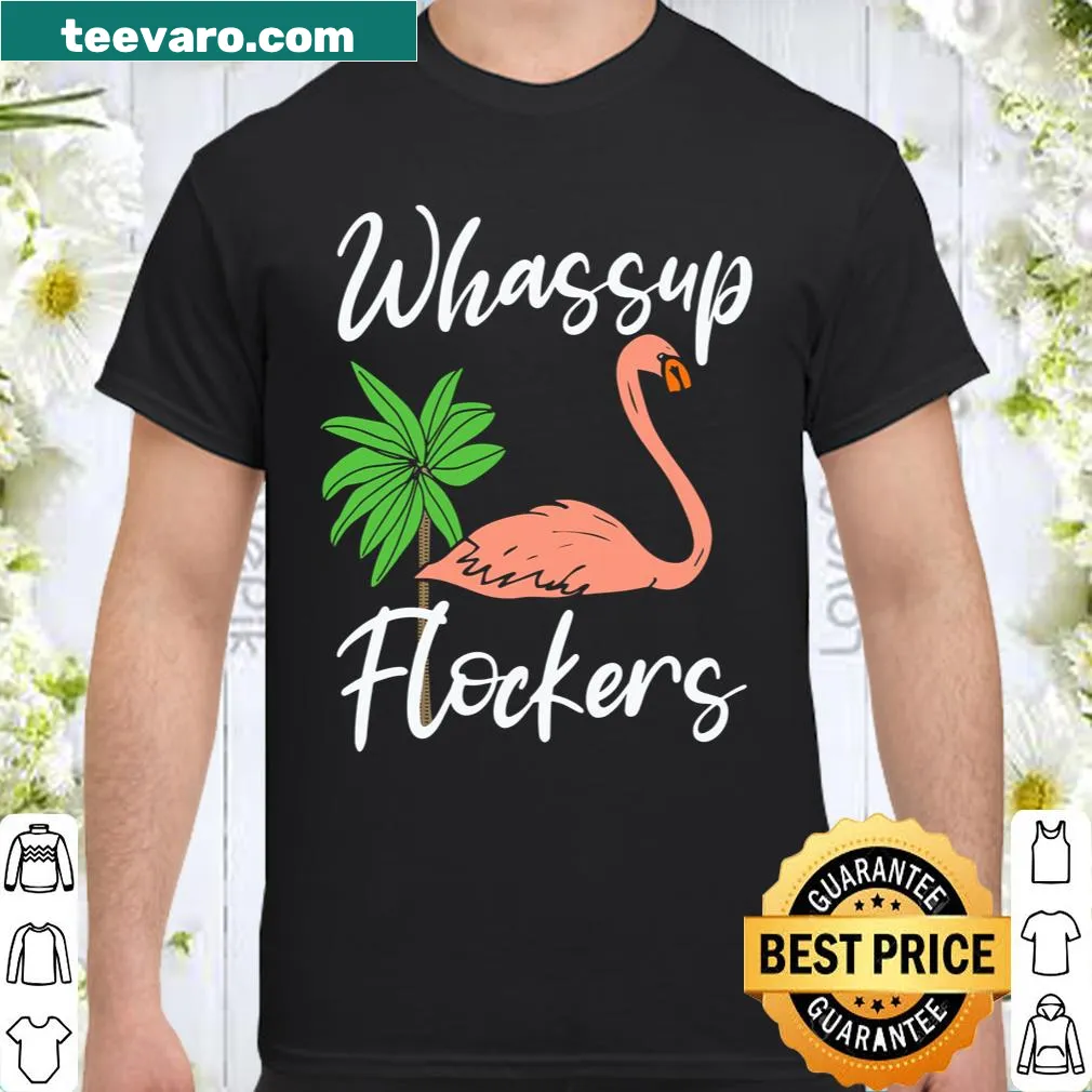 Playful flamingo graphic with fun text