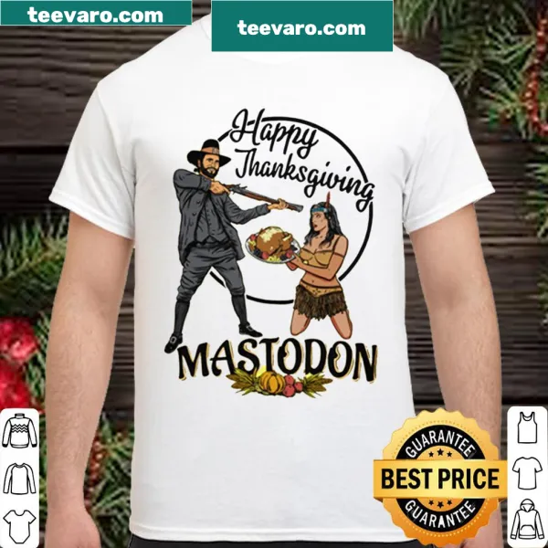 Whimsical Thanksgiving shirt featuring a mastodon