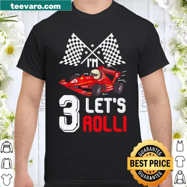 Toddler T-shirt featuring race car graphic with 'Let's Roll' text