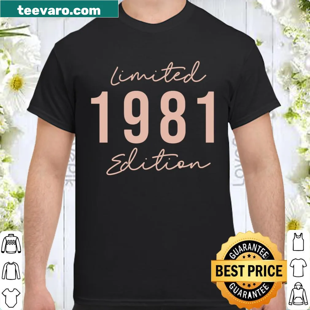 Stylish 40th birthday t-shirt referencing the year 1981 — on a women's shirt