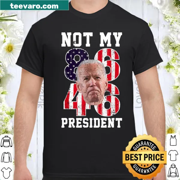 Distressed American flag graphic with anti-Biden text on a vintage t-shirt