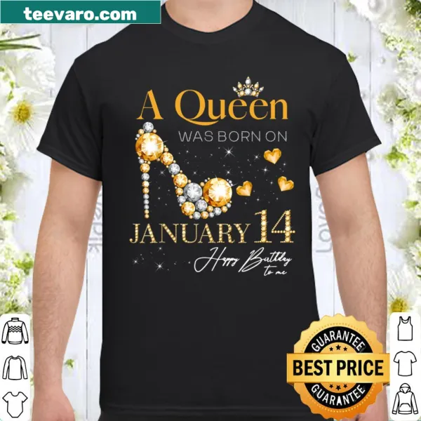 Queen birthday t-shirt with elegant January 14 text