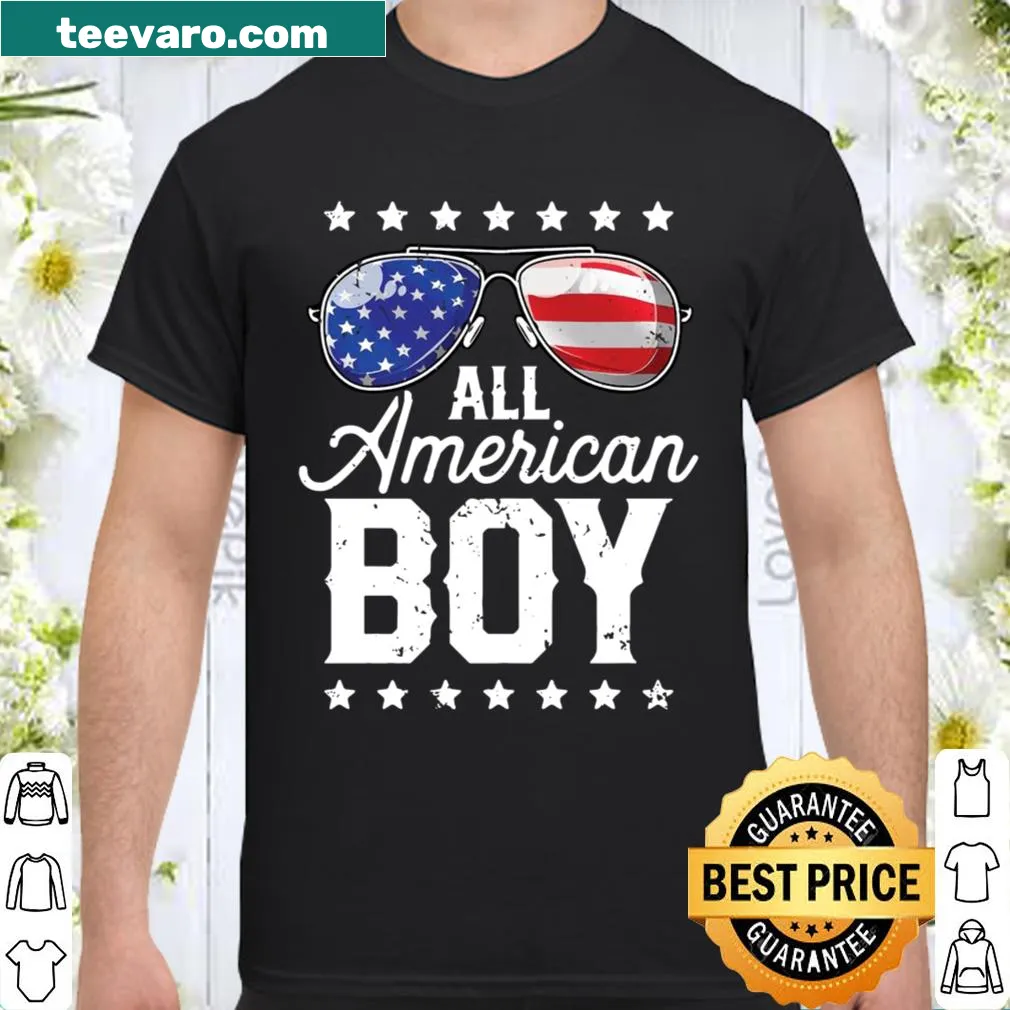 Family matching Fourth of July shirt with sunglasses graphic