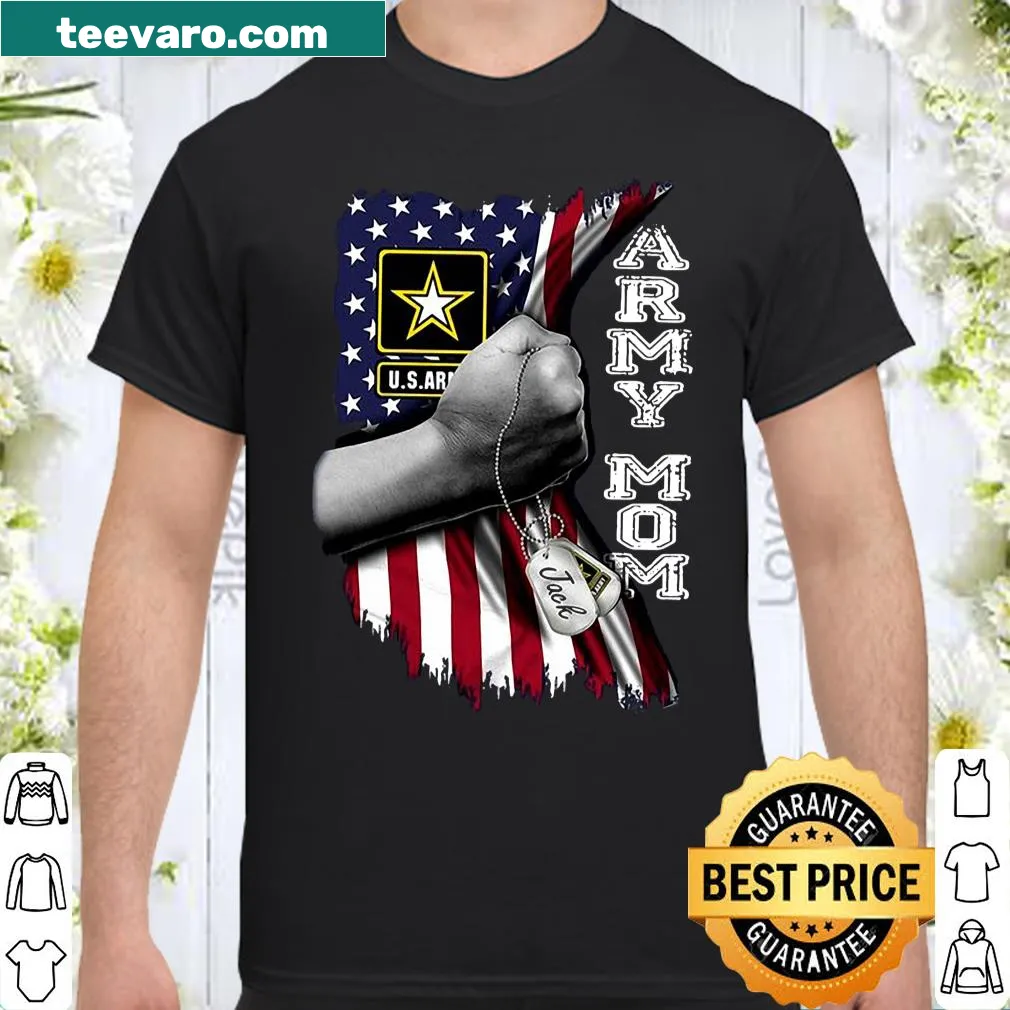 Army Mom shirt with American flag graphic