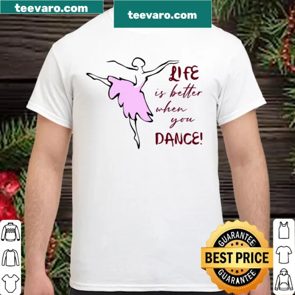 Cute shirt for girls with a ballet design and dance phrase