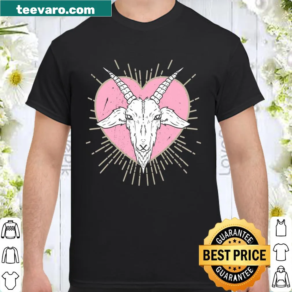 Illustration of Baphomet design on t-shirt for occult enthusiasts — on a women's shirt