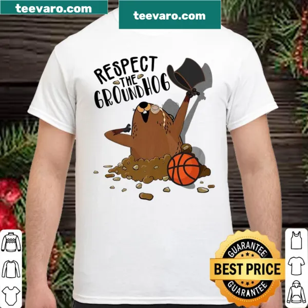 Cute cartoon groundhog basketball t-shirt for kids