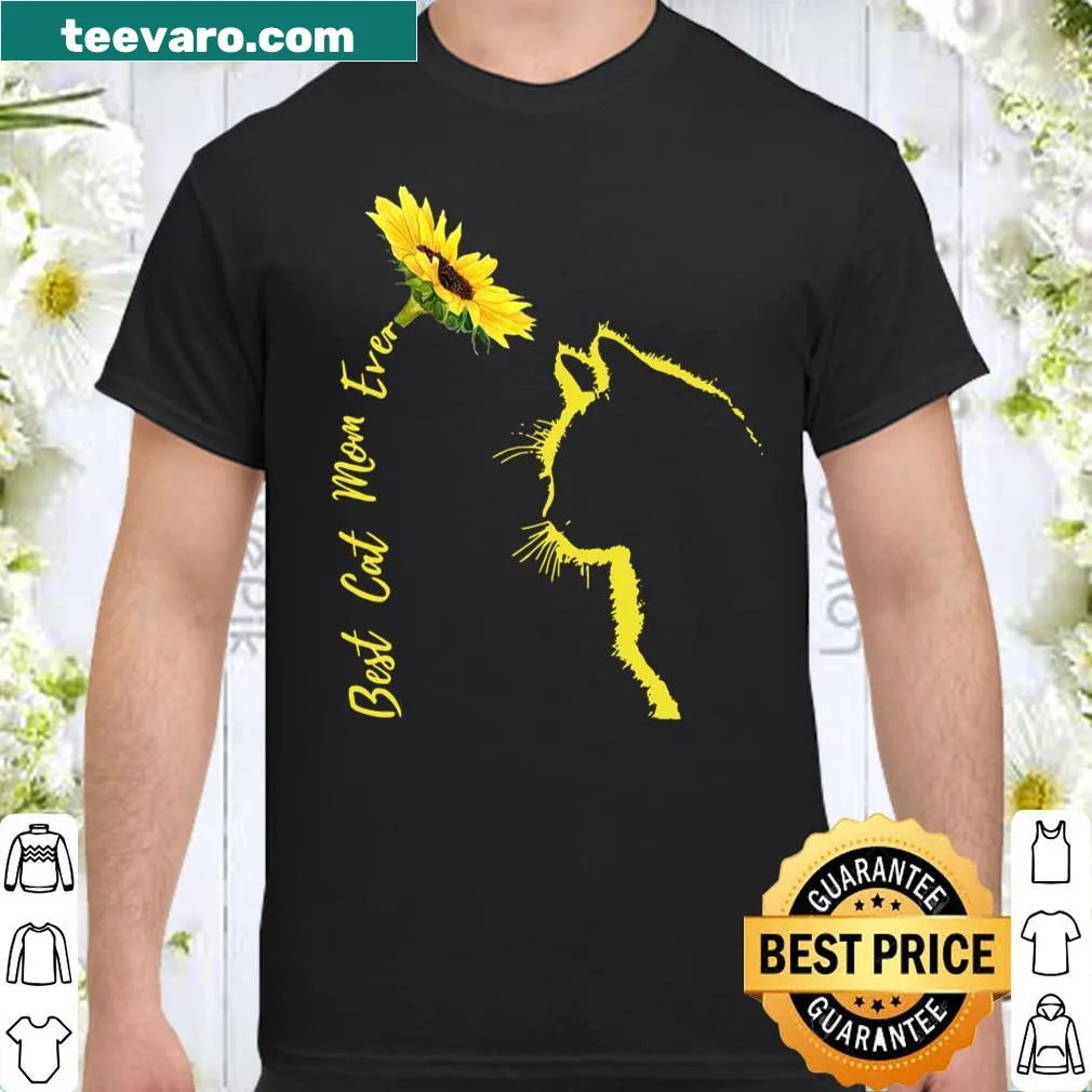Mother's Day Cat Mom t-shirt with sunflower design
