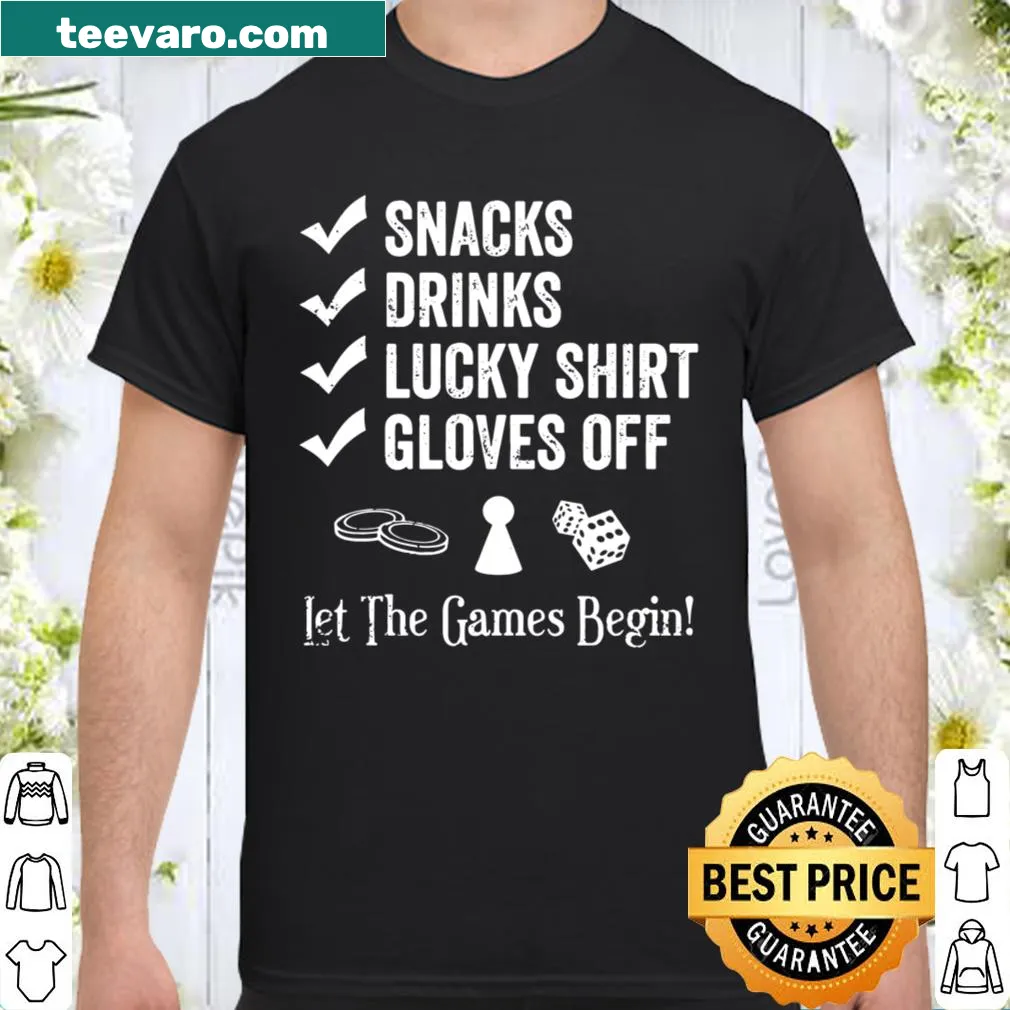 Novelty shirt with Board Game Night Checklist for game lovers