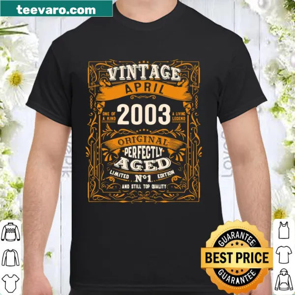 Bold typography shirt celebrating 18th birthday from 2003