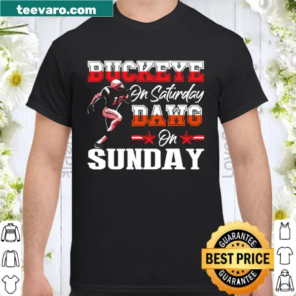 Sporty shirt design for fans of Buckeyes and Dawgs.